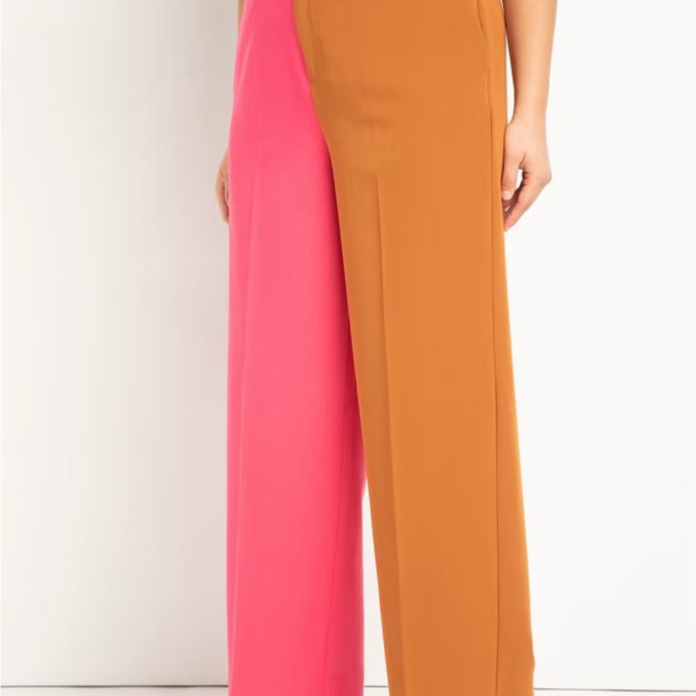 Eloquii Pink and Brown Ankle Pants